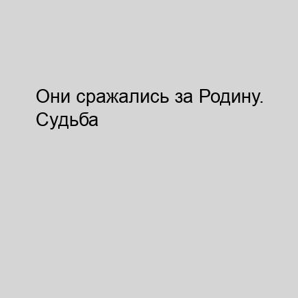 Они сражались за Родину. Судьба человек...